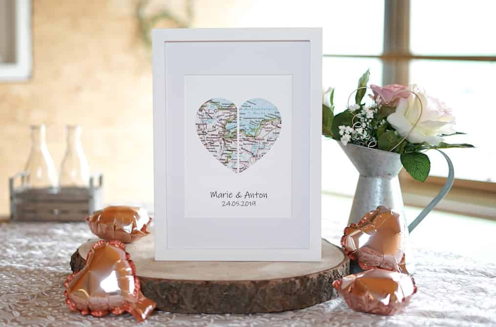 Geschenkidee mit Landkarte